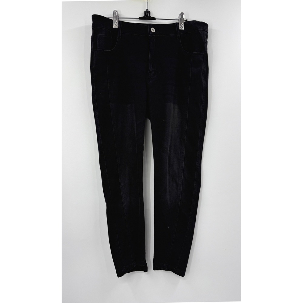 Halara Regular Black Denim Jeans High Rise Stitch Detail Women's Size L